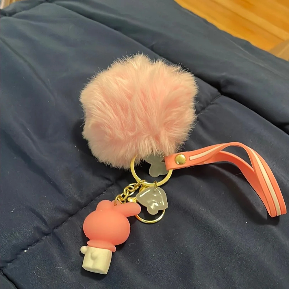 Pink Plush Keychain with hello Kitty Character